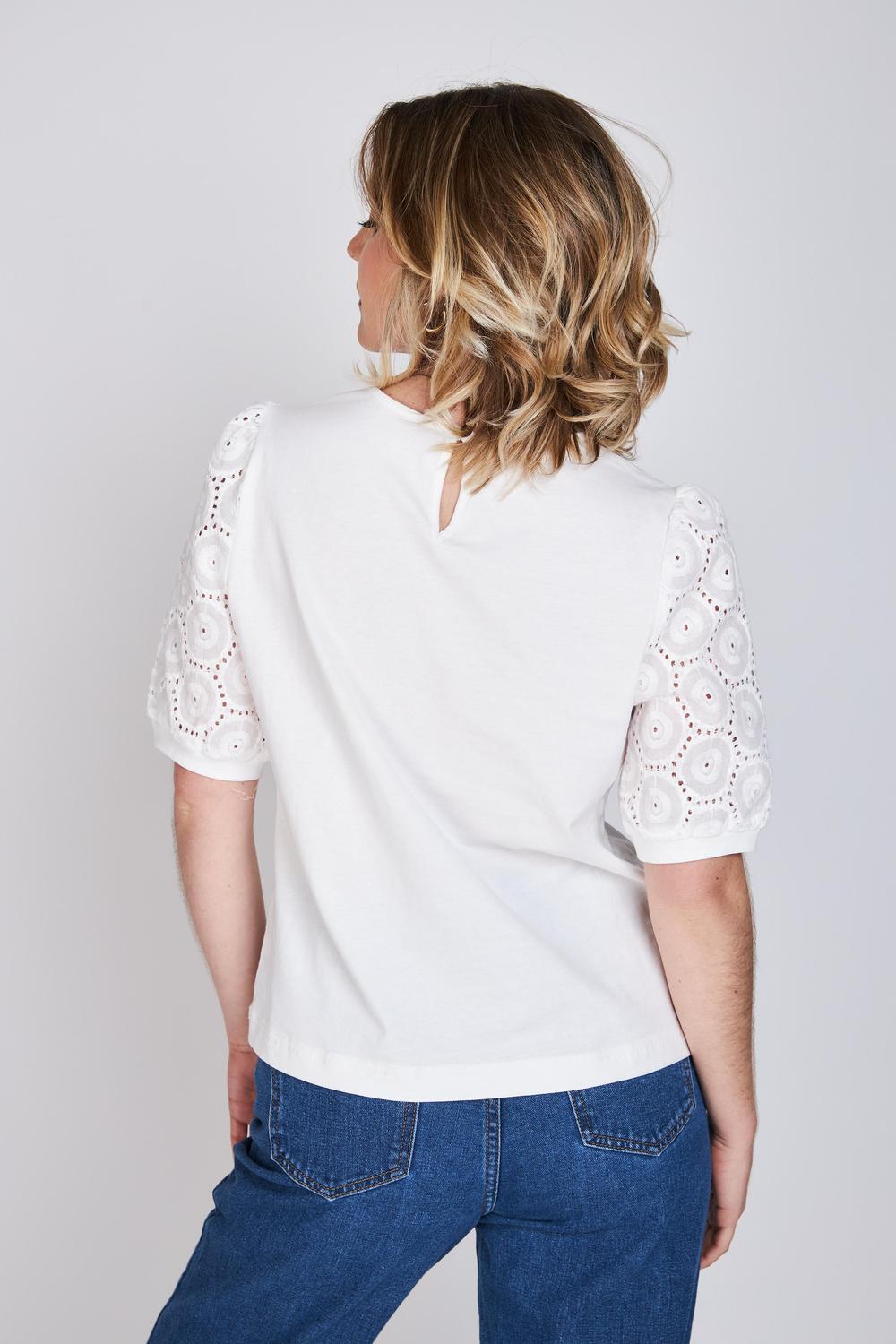Polera Broderié Victoria Blanco Eclipse