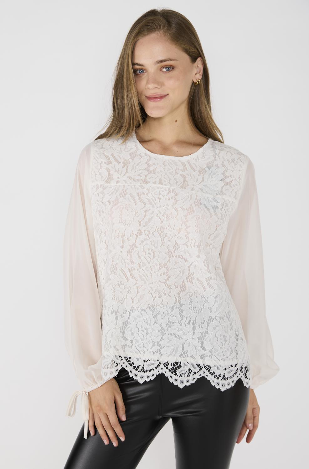 Blusa Romántica Guadalupe Crudo