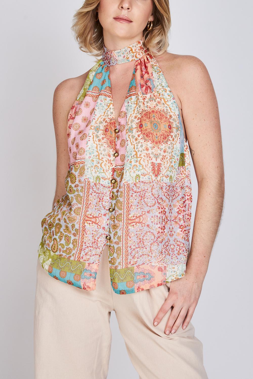 Blusa Amarra al Cuello Babi Terracota ATR by Eclipse
