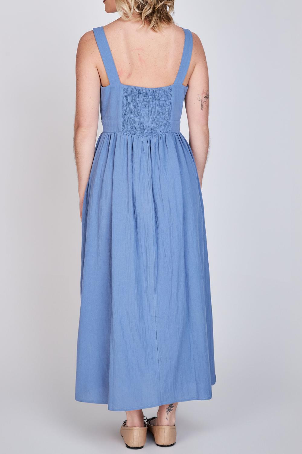 Vestido Escote Cuadrado Javiera Azul Eclipse