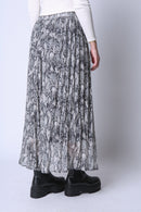 Maxi Falda Plisada Virginia Gris Eclipse