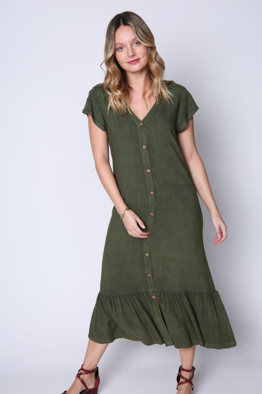 Vestido Fran Verde Militar Eclipse