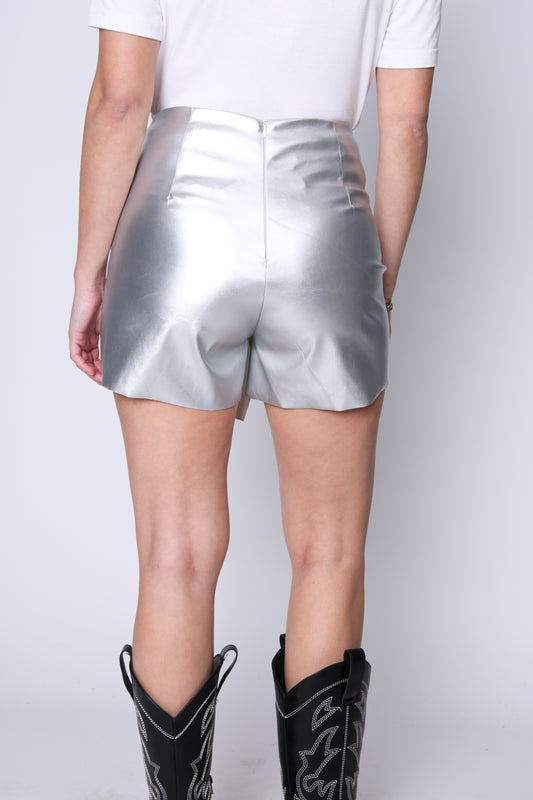 Falda Short Metal Silver Eclipse