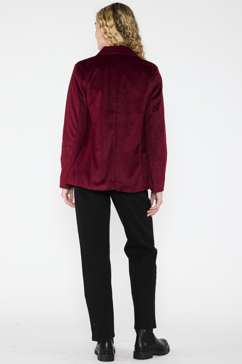 Blazer Terciopelo Luz Burdeo