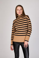 Sweater Rayas Cuello Alto Francesca Eclipse