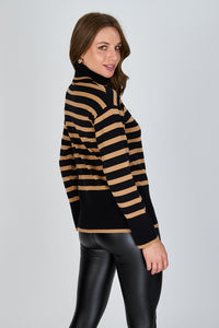 Sweater Rayas Cuello Alto Francesca Eclipse