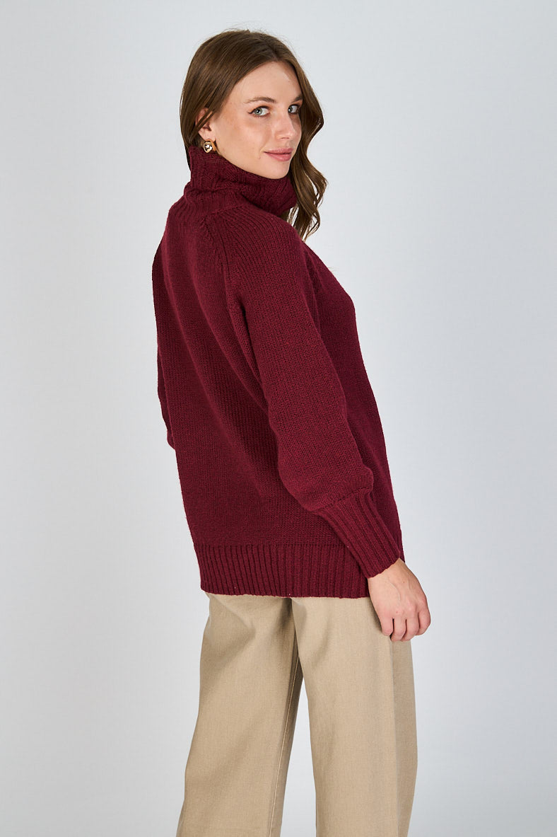 Sweater Grueso con Cuello Alto Paz Eclipse