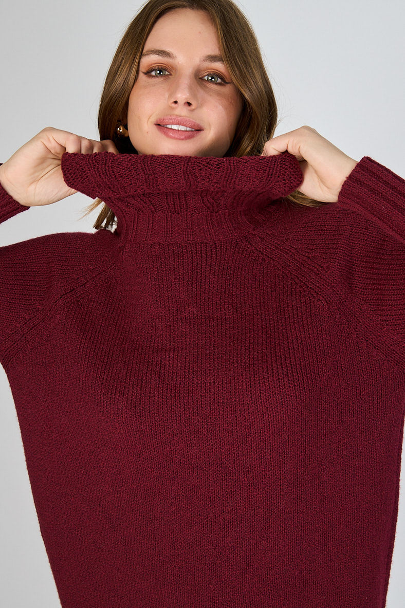 Sweater Grueso con Cuello Alto Paz Eclipse