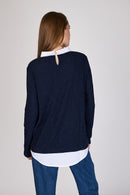 Sweater con Cuello Camisa Meli Eclipse