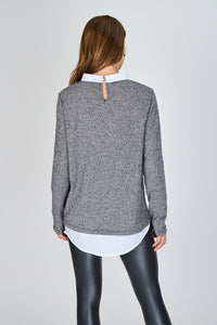 Sweater con Cuello Camisa Meli Eclipse