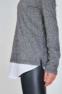 Sweater con Cuello Camisa Meli Eclipse