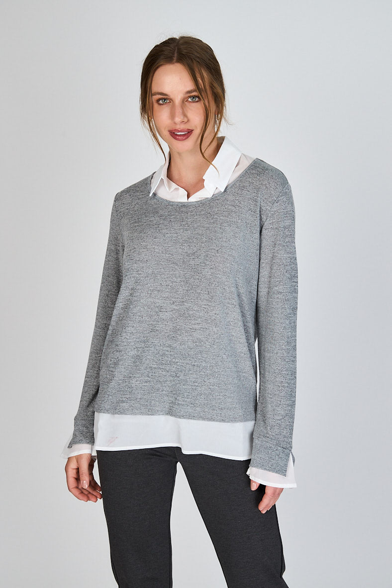 Sweater con Cuello Camisa Antonia Woman by Eclipse