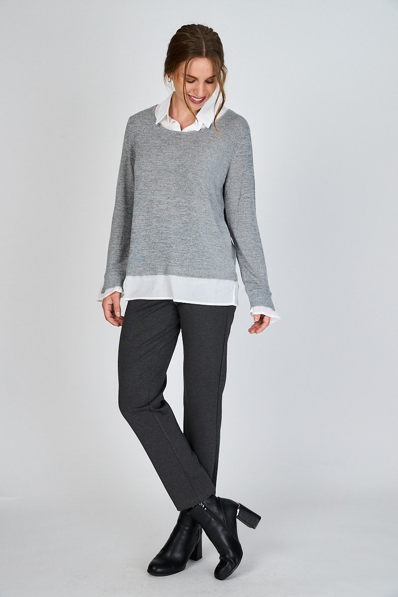 Sweater con Cuello Camisa Antonia Woman by Eclipse