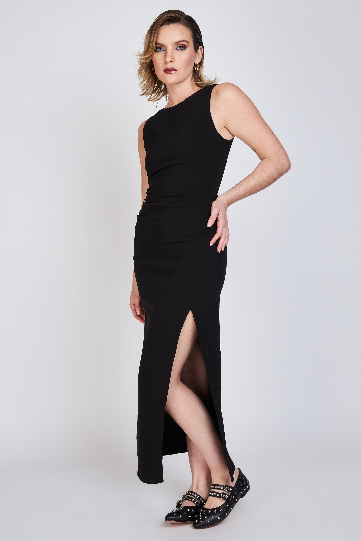 Vestido Ajustado Escote Bote Audrey Negro ATR by Eclipse