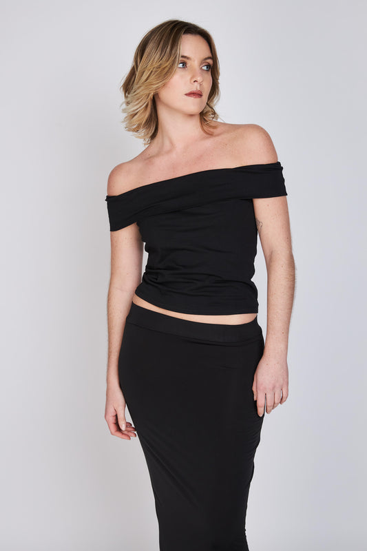 Top Hombros Descubiertos Bardot  Negro ATR by Eclipse