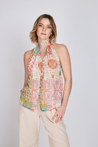 Blusa Amarra al Cuello Babi Terracota ATR by Eclipse