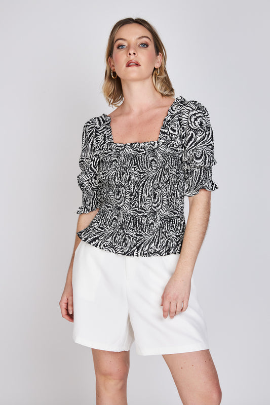 Blusa Fruncida Magnolia Blanco Eclipse