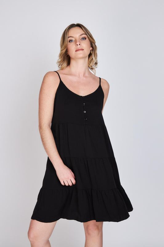 Vestido Tiritas Ana Negro Eclipse