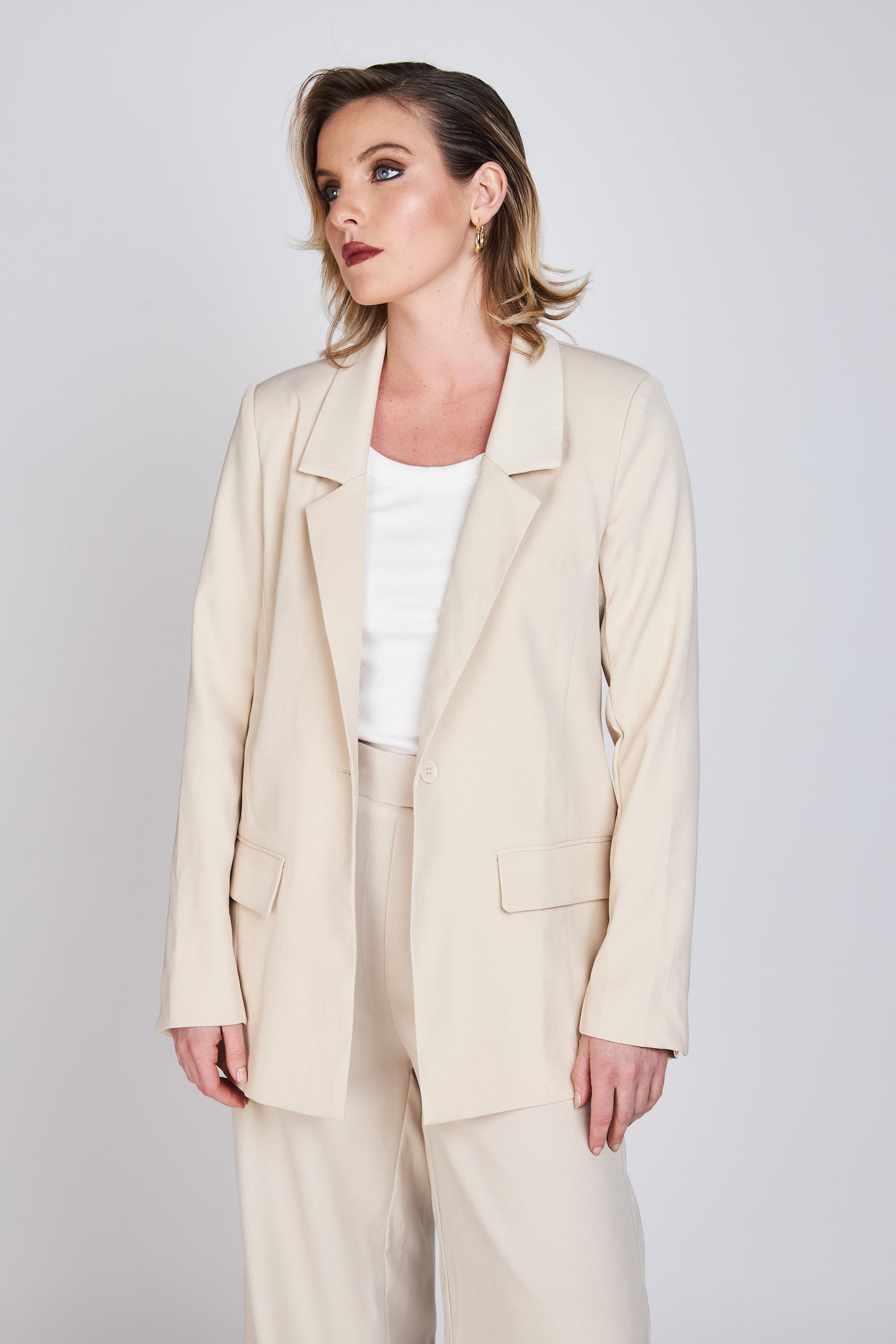 Blazer Entallado Emily Beige Eclipse