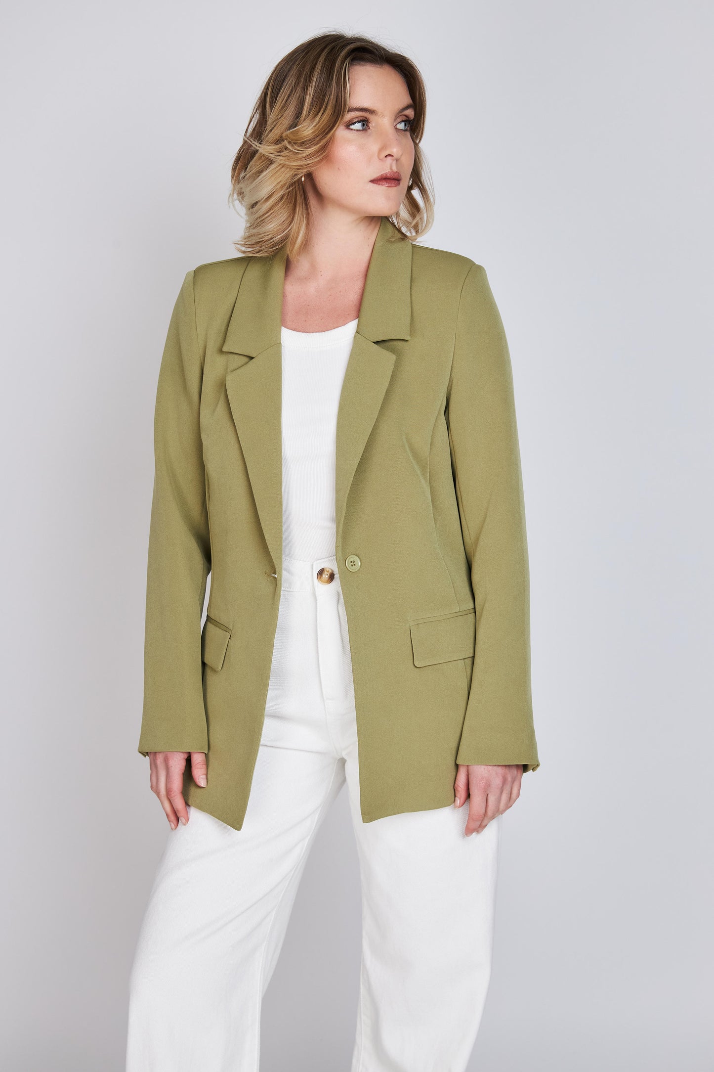 Blazer Entallado Emily Verde Eclipse