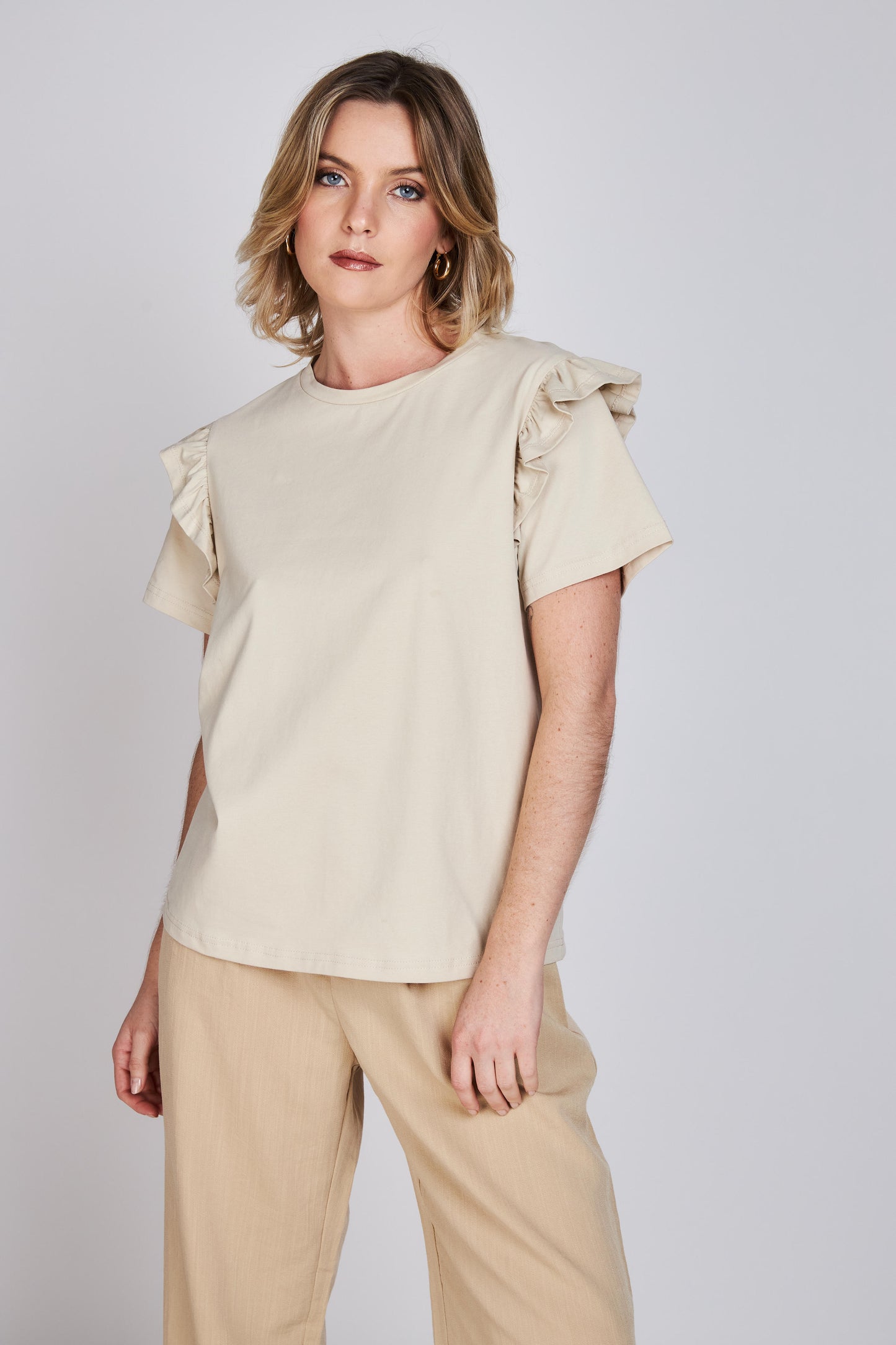 Polera Vuelos Roma Beige Eclipse