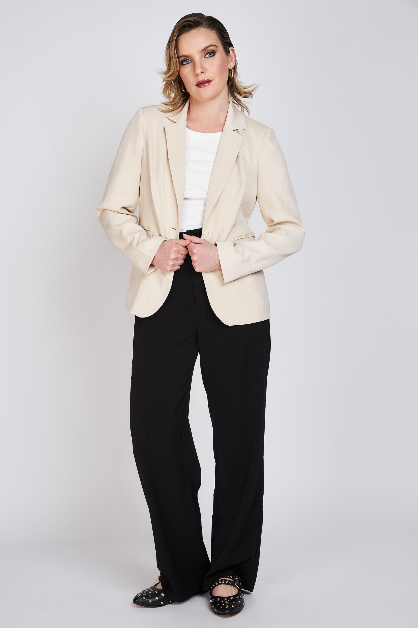 Blazer Clásico Leticia Beige Woman by Eclipse