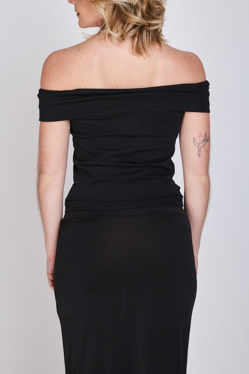 Top Hombros Descubiertos Bardot Negro ATR by Eclipse