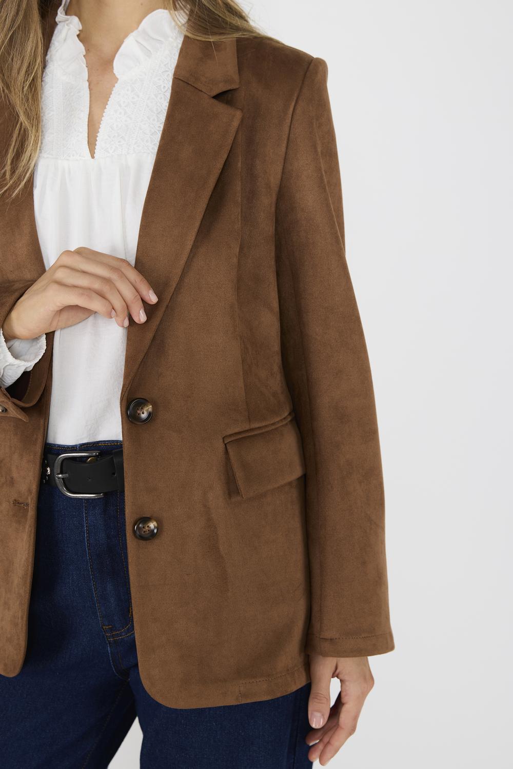 Blazer Suede Julieta Caramelo