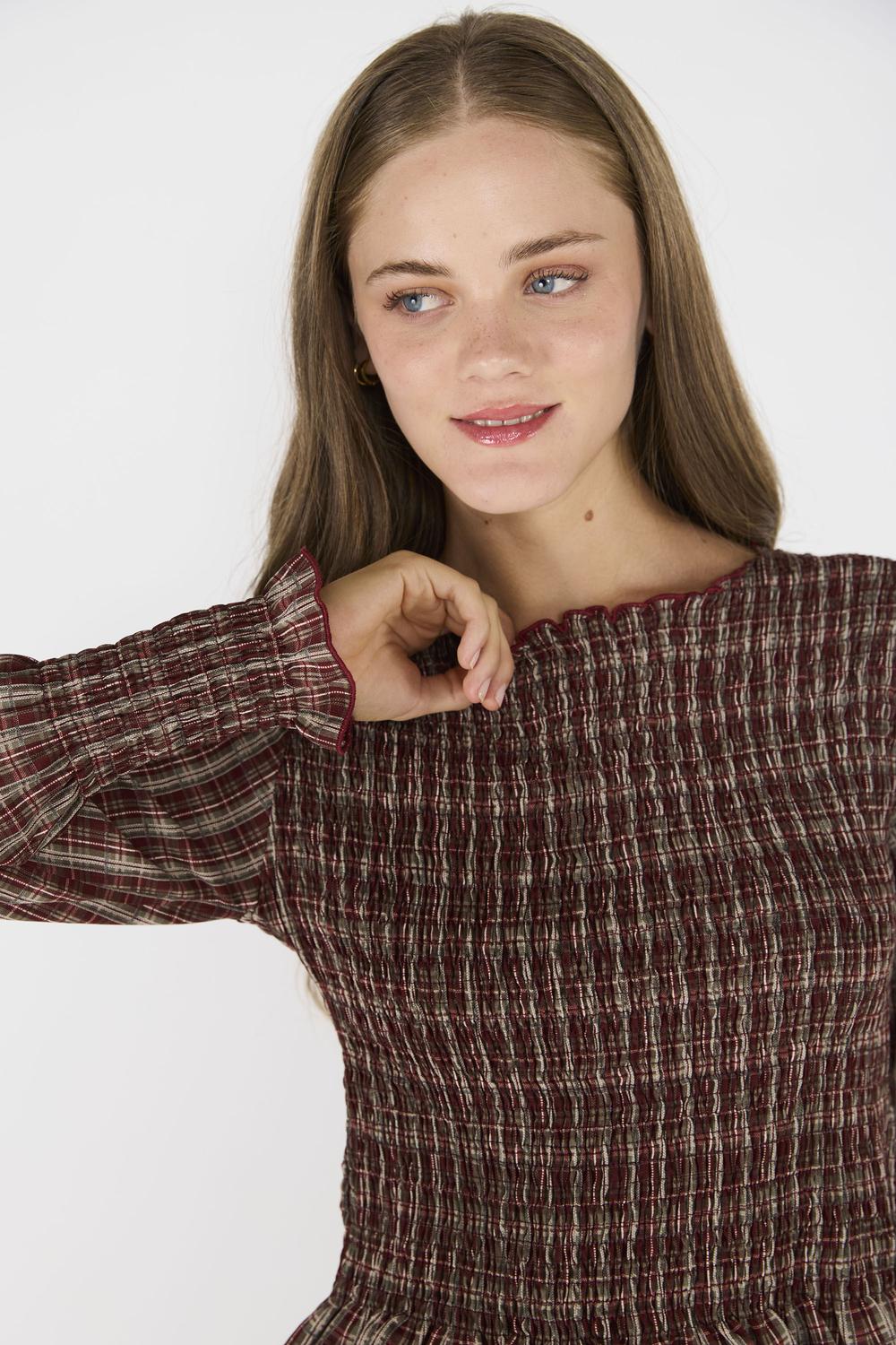 Blusa Elasticada Trini Burdeo