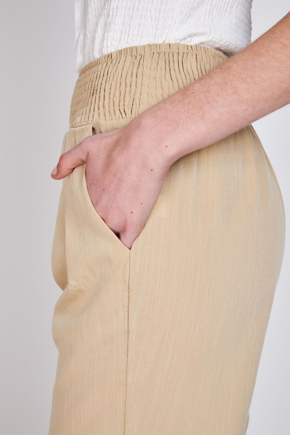 Pantalón Cintura Elasticada Ale Beige Eclipse