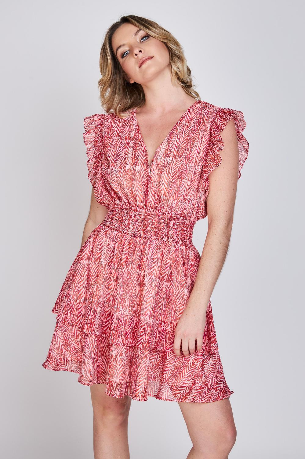 Vestido Estampado María Rojo Eclipse