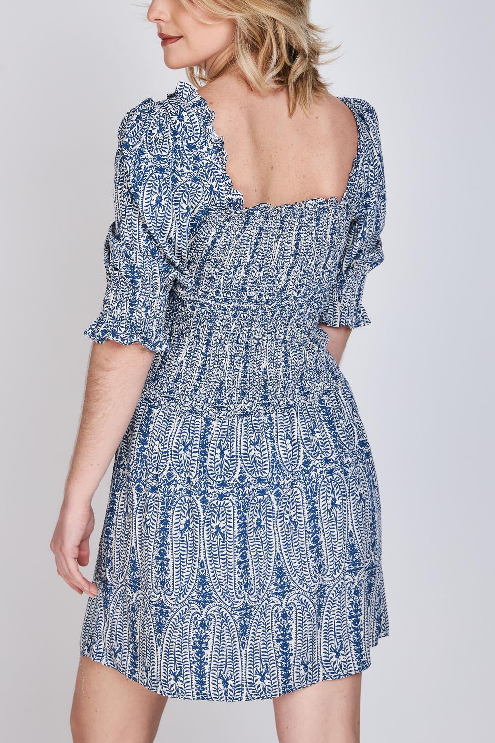 Vestido Manga Globo Magnolia Azul Eclipse