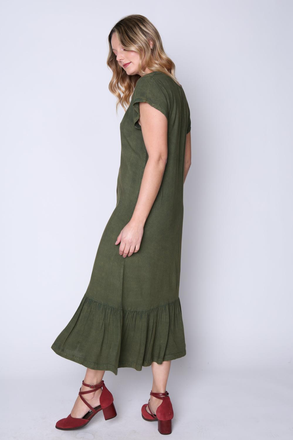 Vestido Fran Verde Militar Eclipse