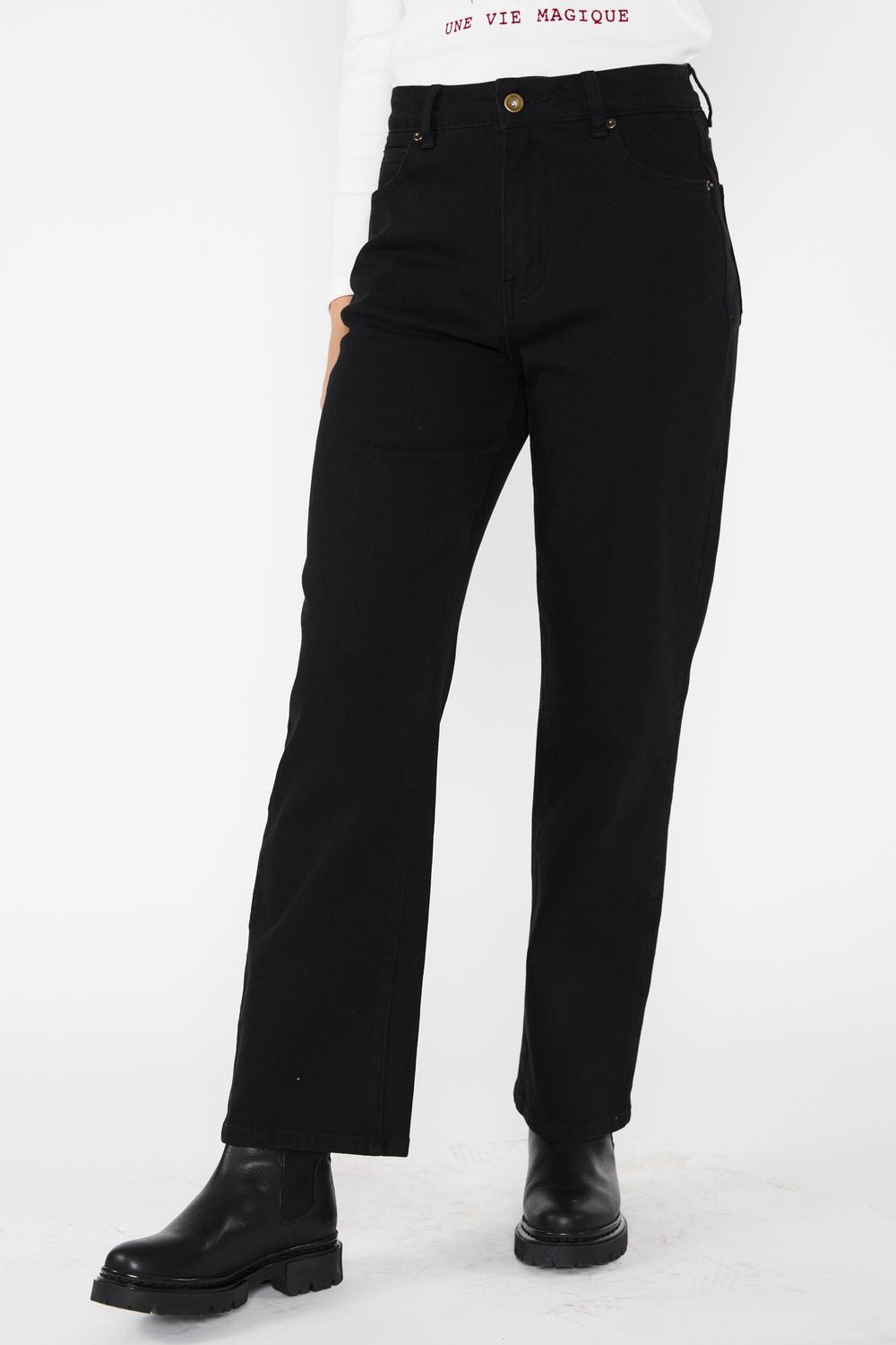 Jeans Straight Elasticado Sofía Negro