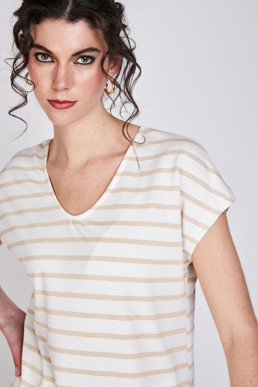 Polera Líneas Lurex Jesu Beige Woman by Eclipse