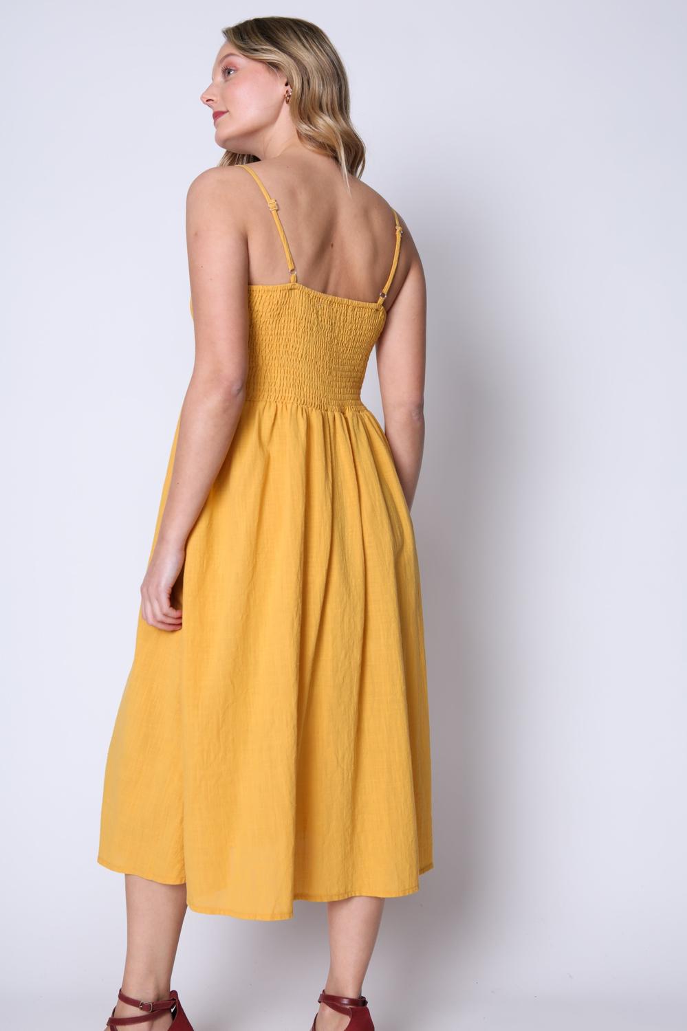 Vestido Lux Mostaza Eclipse