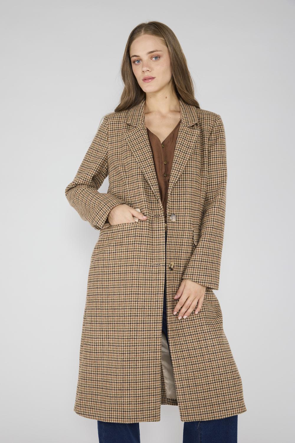 Abrigo Tweed Jacinta Café