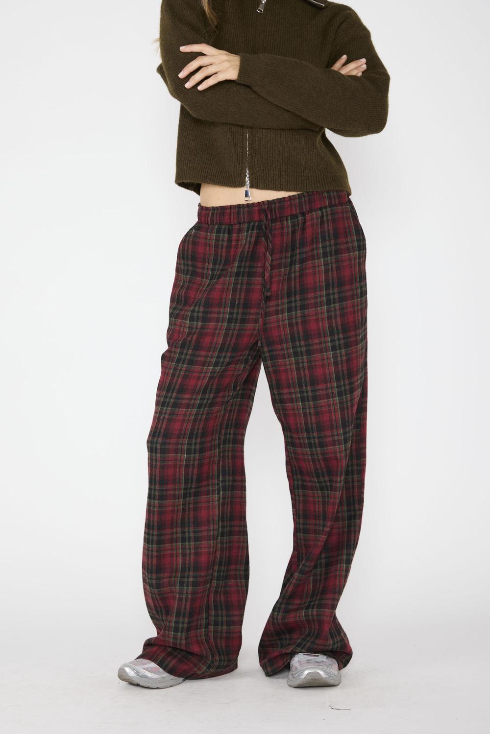 Pantalón Cuadros Jo Burdeo