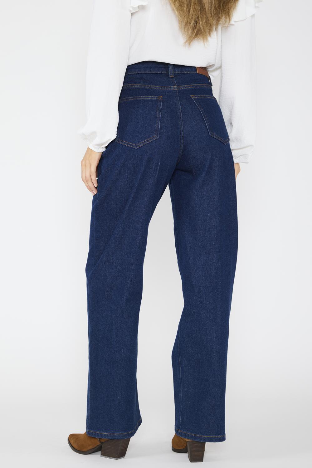 Jeans Wide Elasticado Josefina Azul