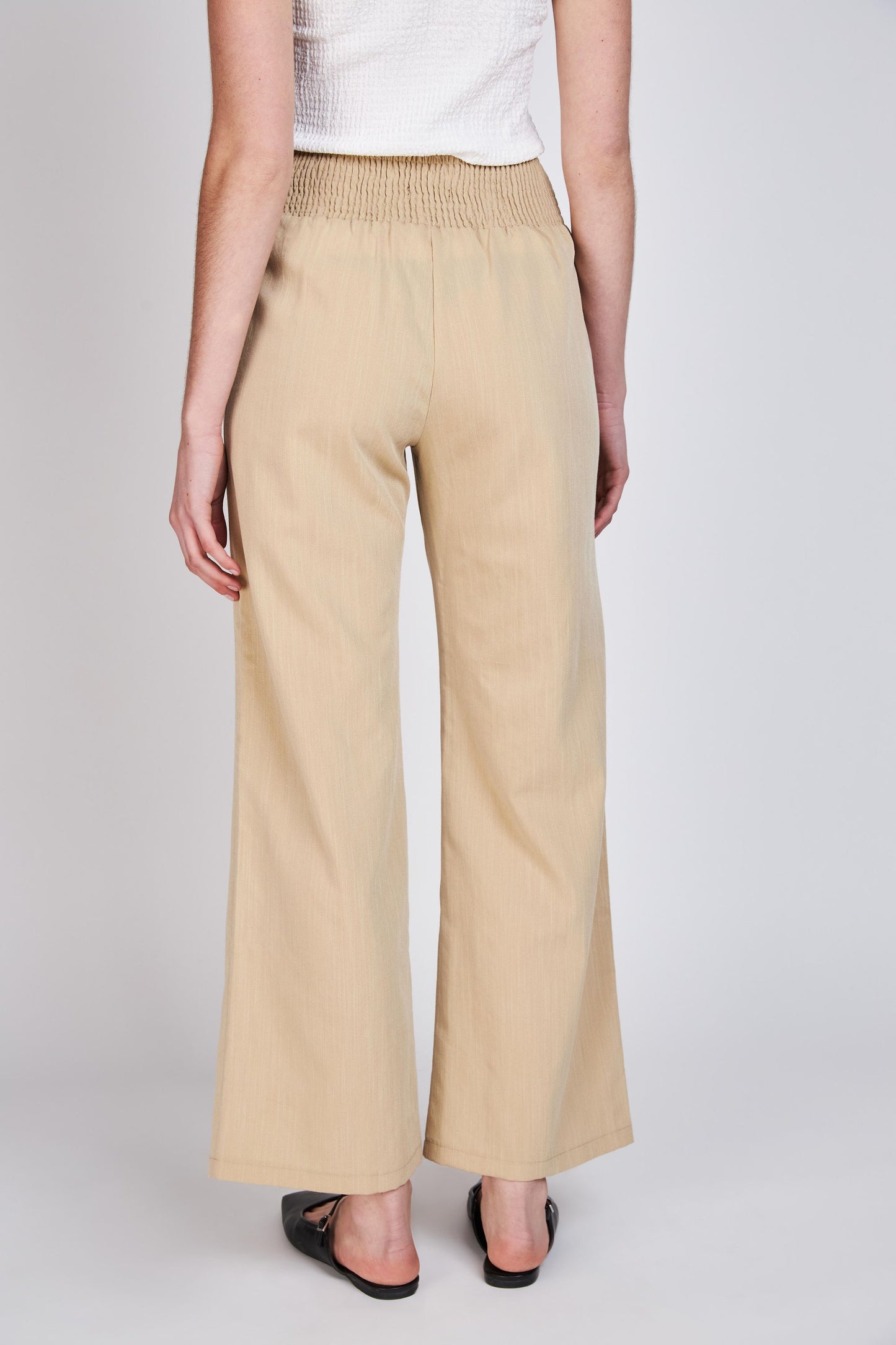 Pantalón Cintura Elasticada Ale Beige Eclipse