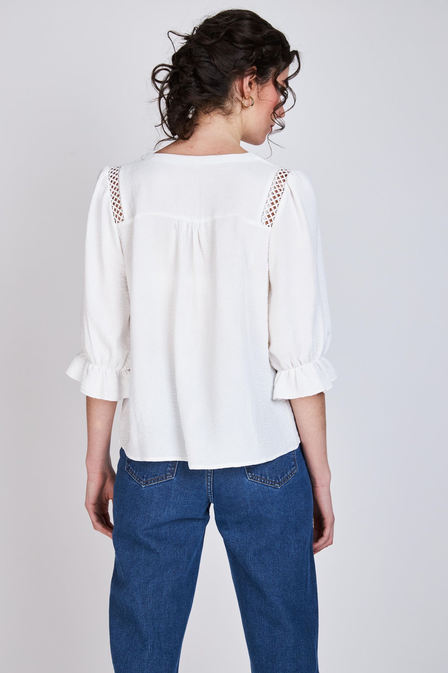 Blusa Detalle Macramé Claudia Blanco Woman by Eclipse