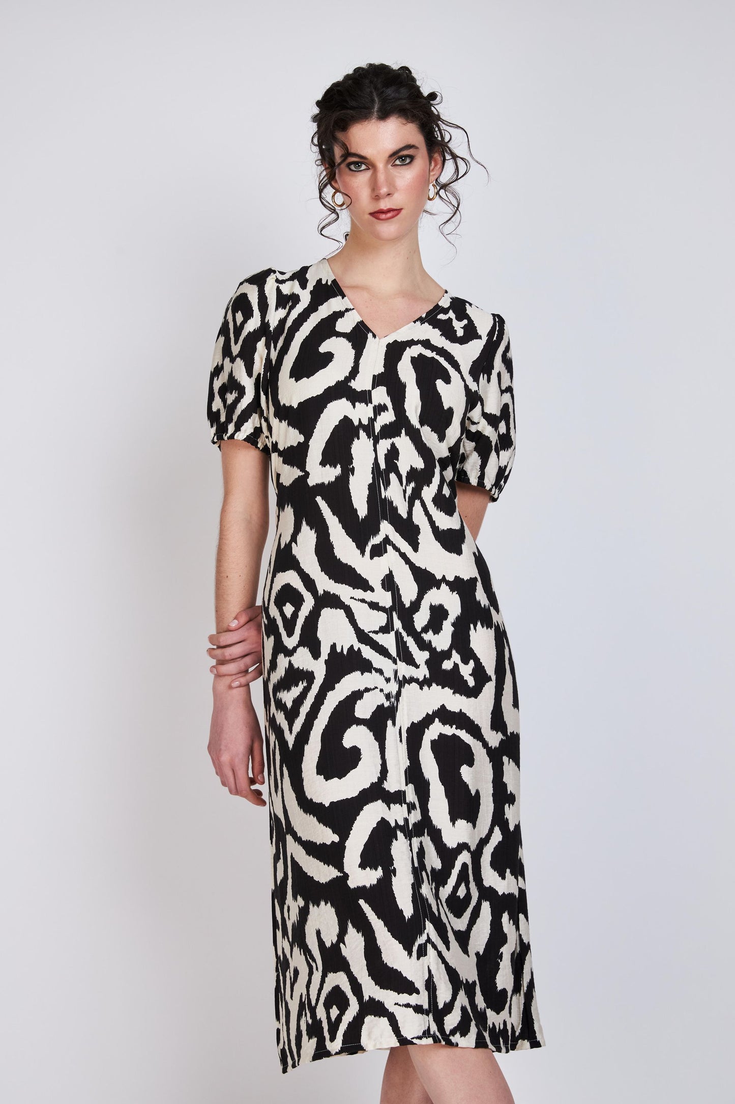 Vestido Largo Tere Estampado Negro/Blanco Woman by Eclipse