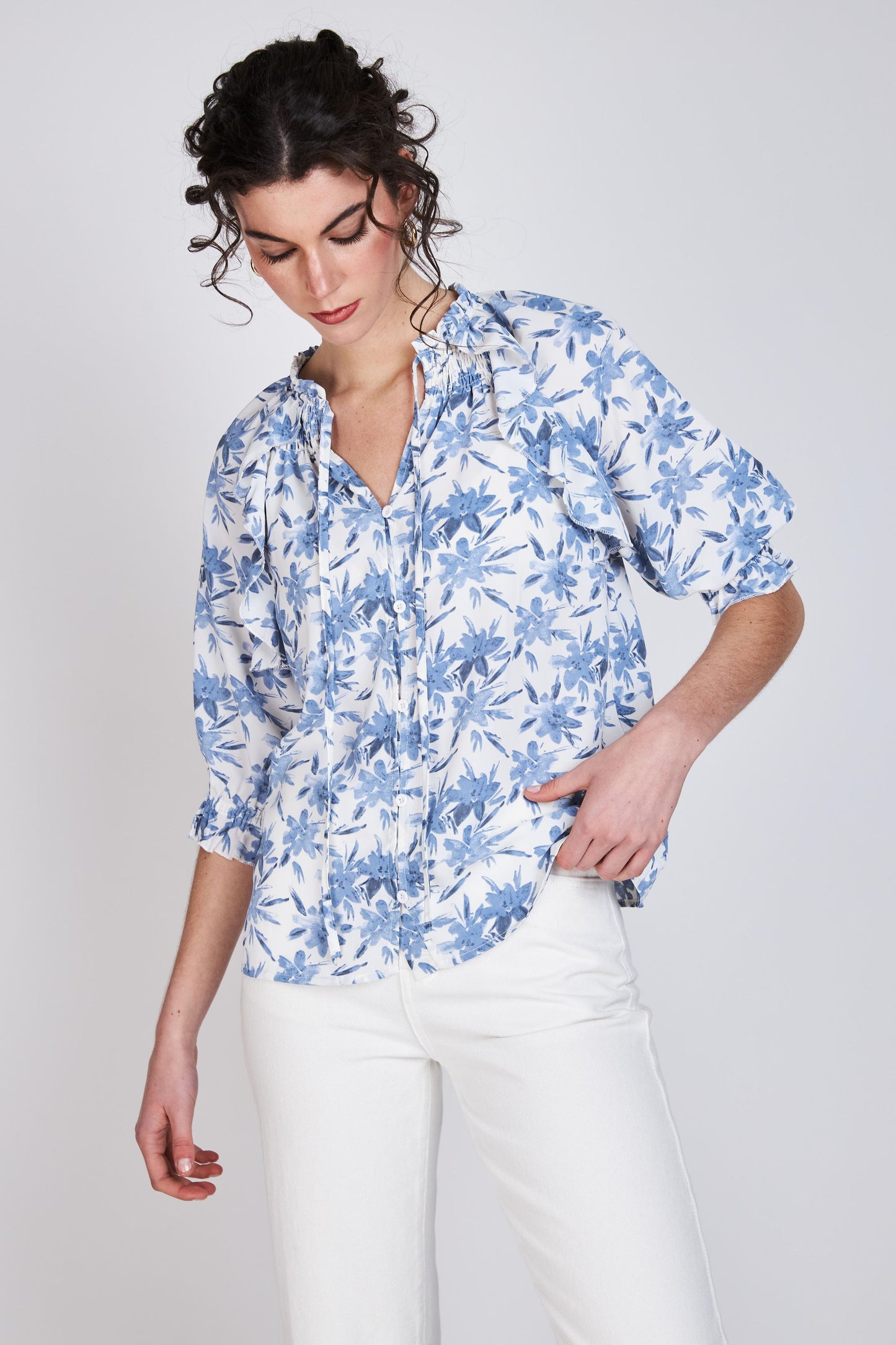 Blusa Vuelos Blanca Violeta Azul Woman by Eclipse