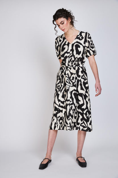 Vestido Largo Tere Estampado Negro/Blanco Woman by Eclipse