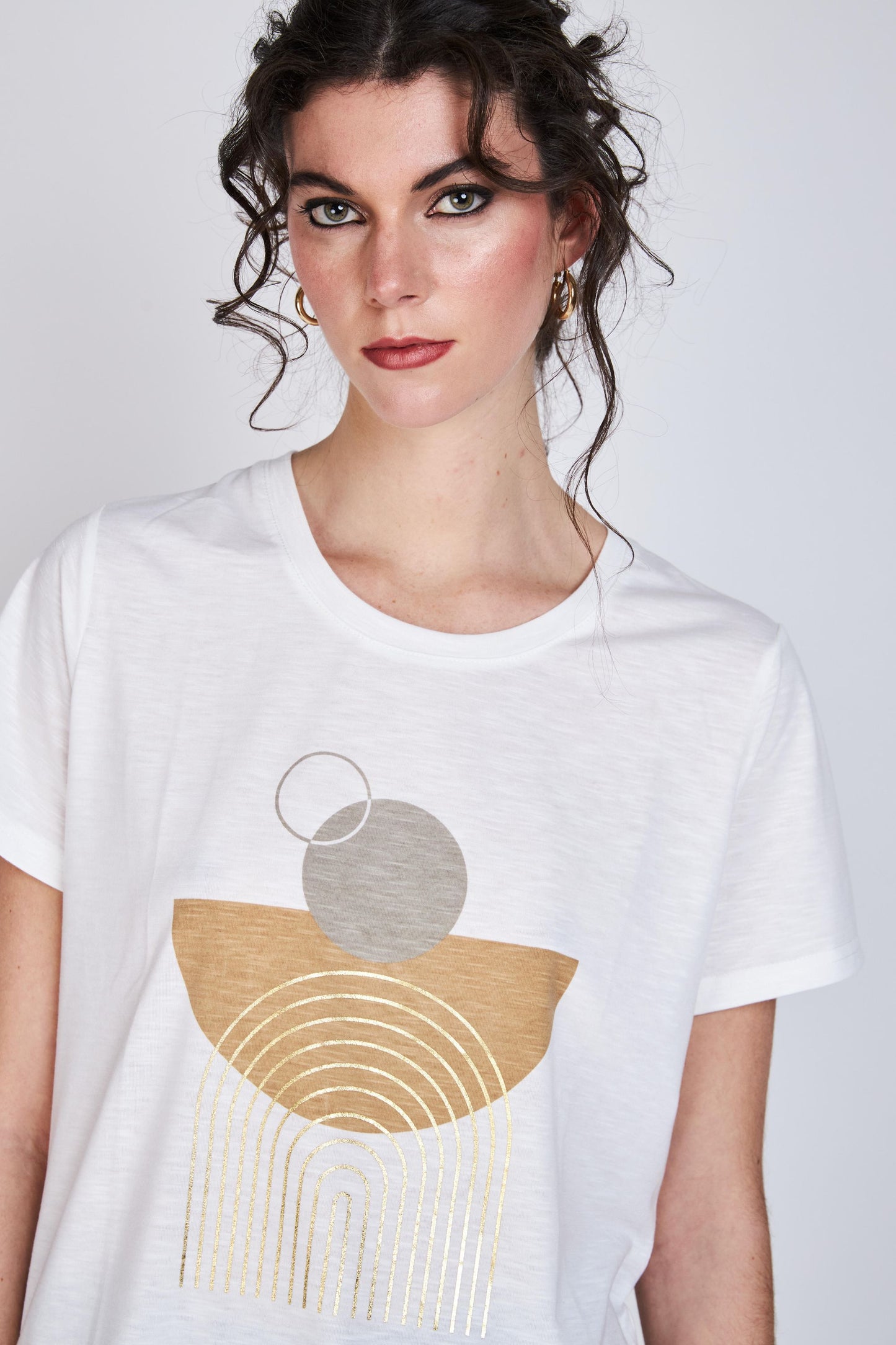 Polera Gold Foil Josefina Ecru Woman by Eclipse