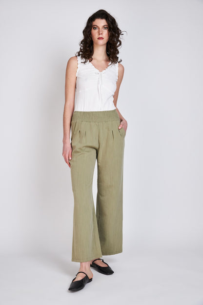 Pantalón Cintura Elasticada Ale Verde Militar Eclipse