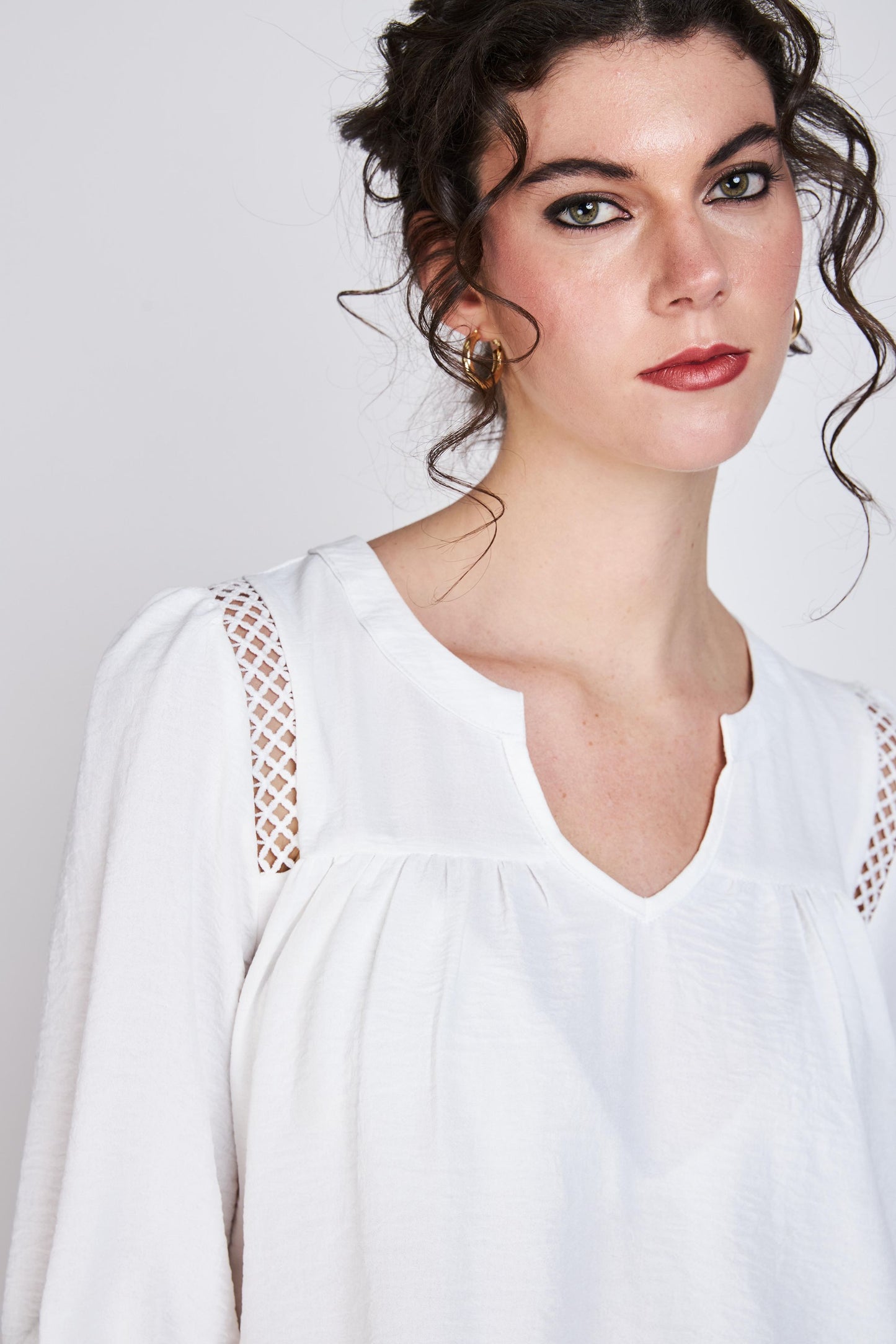 Blusa Detalle Macramé Claudia Blanco Woman by Eclipse