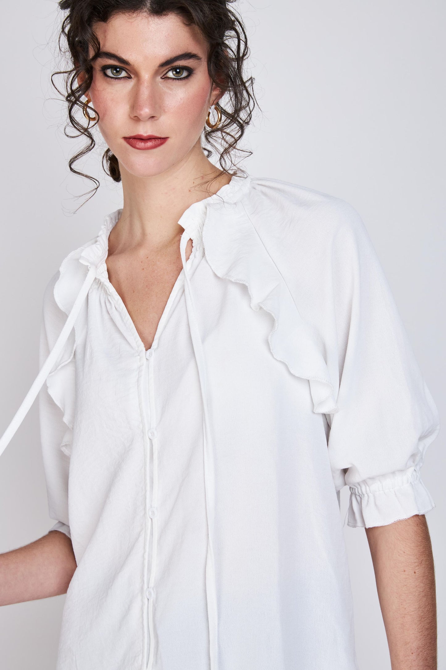 Blusa Vuelos Estampada Violeta Blanco Woman by Eclipse